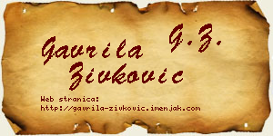 Gavrila Živković vizit kartica